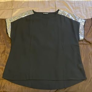 SHEIN Black Flowy Sparkle Top